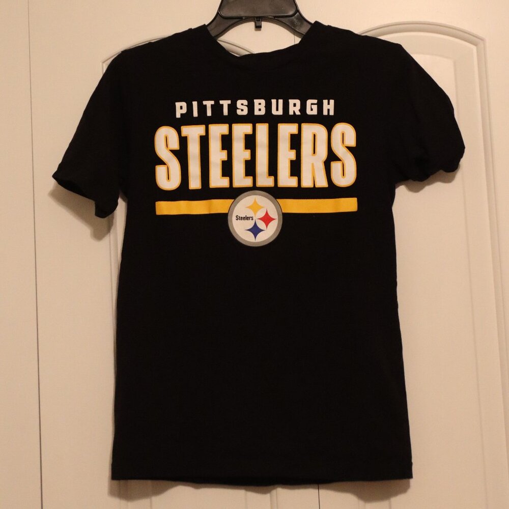 NFL Steelers T-Shirt Fanatics Short Sleeve Black Size Small